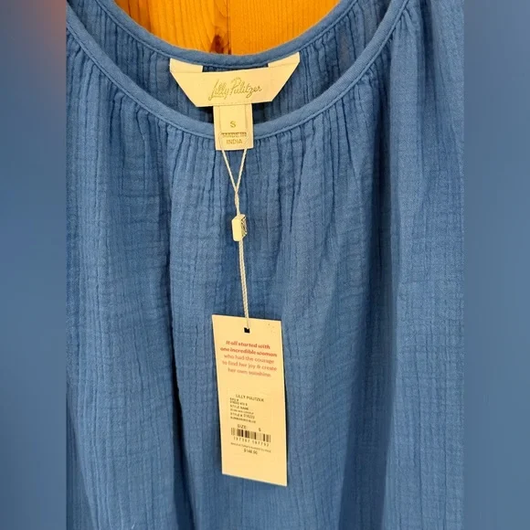 NWT Lilly Pulitzer Zemini Maxi Coverup, Sunwashed Blue, Sz S